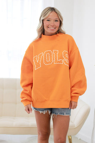 Winning Season Tennessee Orange Mock Neck Pullover
