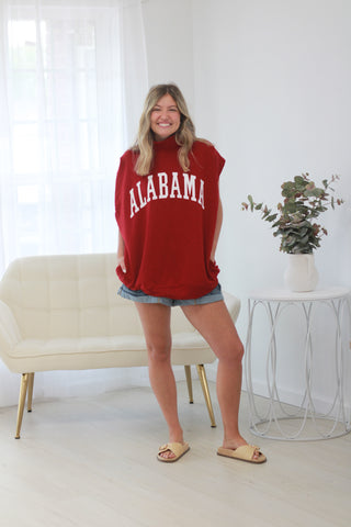 Alabama Tailgate Muscle Top in Crimson