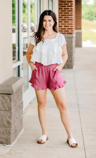 Good Feeling Shorts in Berry