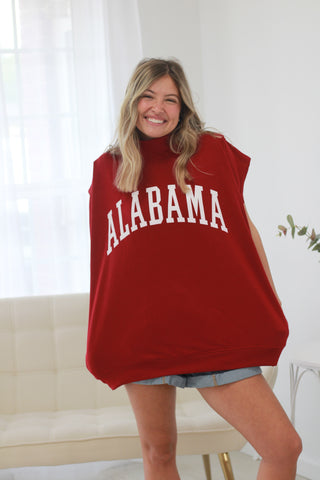 Alabama Tailgate Muscle Top in Crimson