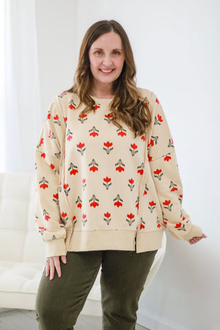 Let Love Grow Floral Pullover