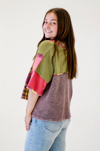 Bright for Summer Floral Waffle Top by Oli & Hali