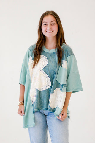 Show Me Summer Floral Top by Oli & Hali in Teal