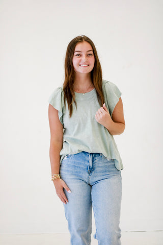 Fashionable Fling Top in Sage