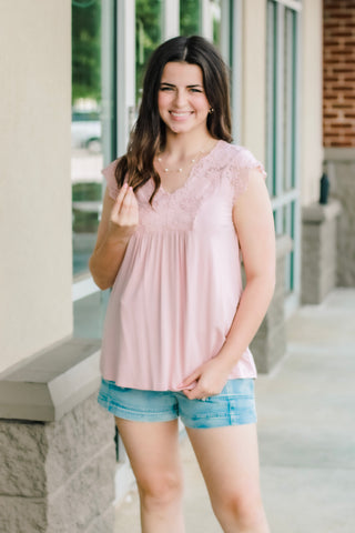 Just Darling Tank in Rose