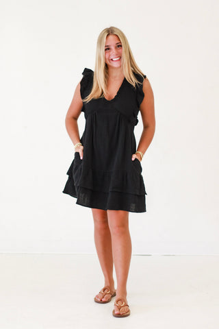 Soft Summer Nights Black Dress