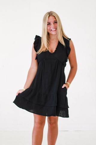 Soft Summer Nights Black Dress