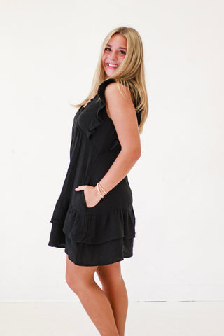 Soft Summer Nights Black Dress