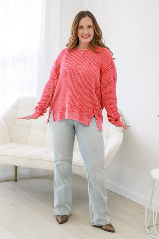 All For One Waffle Knit Pullover