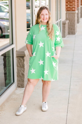 Starry Eyed Dress in Green Apple