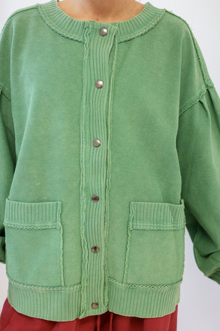 Worth Waiting for Button Up in Green