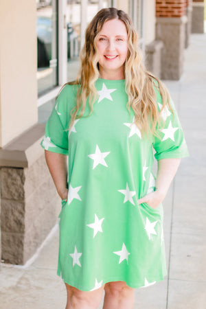 Starry Eyed Dress in Green Apple