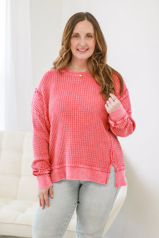 All For One Waffle Knit Pullover