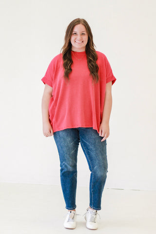Do You Believe In Love Ribbed Top in Red