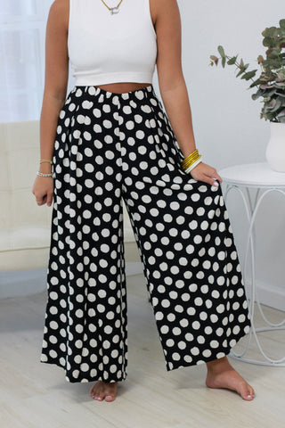 Trendsetter Polka Dot Pants in Black