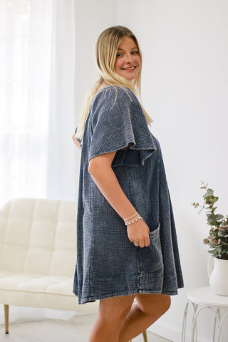 I'm Gonna Be Your Forever Gauze Dress in Denim