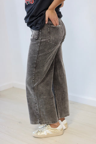 Fall for Me Corduroy Pants in Ash