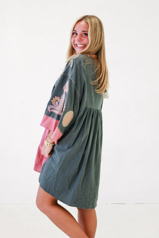 Golden Hour Babydoll Dress in Teal