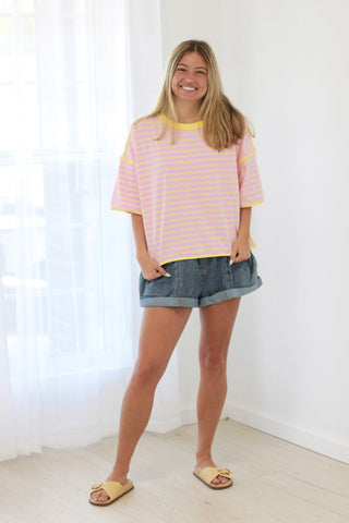 Strawberry Lemonade Striped Tee