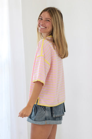 Strawberry Lemonade Striped Tee
