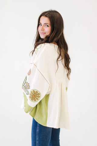 Golden Memories Blouse in Natural Sage