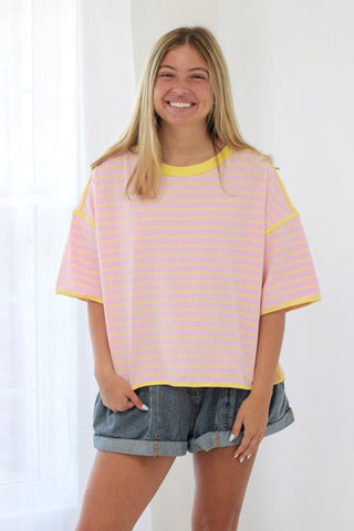Strawberry Lemonade Striped Tee