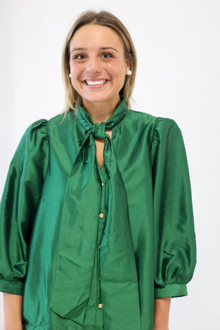 Holiday Glow Dress in Pine