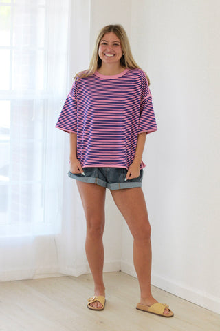 On the Move Striped Top