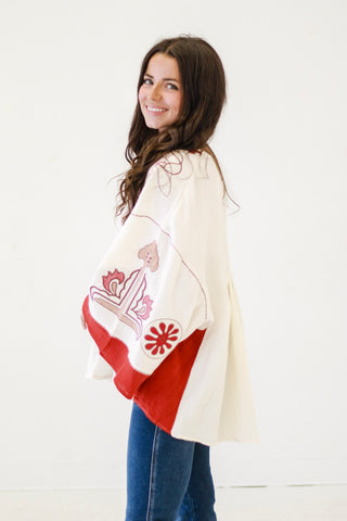 Golden Memories Blouse in Red