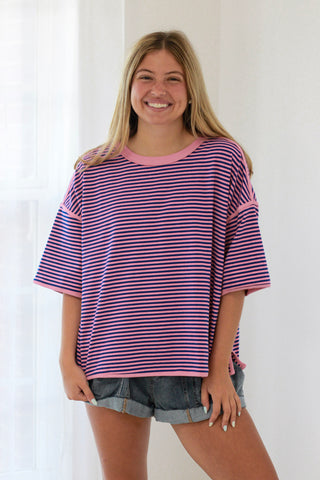 On the Move Striped Top