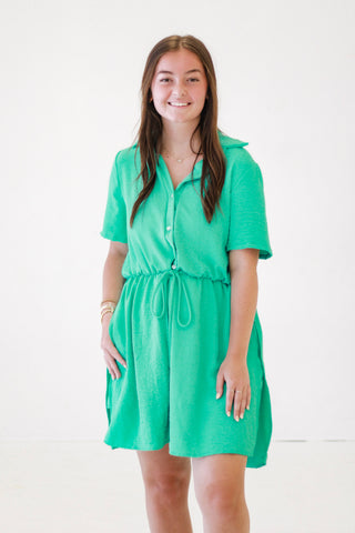 Down to Business Seaphoam Romper