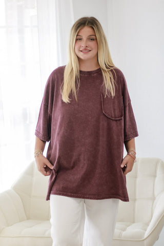 A Pocket of Time Top in Plum