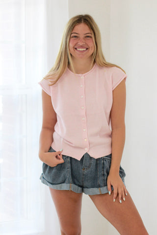 Go Your Own Way Button Up in Pink