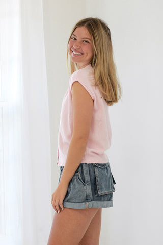 Go Your Own Way Button Up in Pink