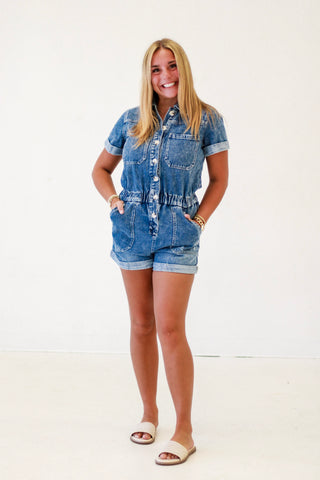 Blue Jean Nights Denim Romper