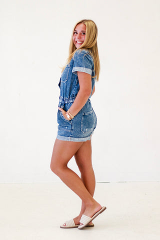 Blue Jean Nights Denim Romper