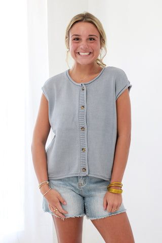 The More You Know Tank in Soft Blue