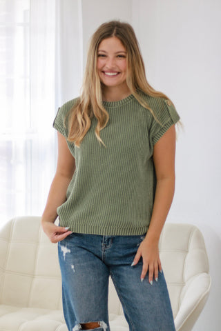 Way to Win Button Back Sweater