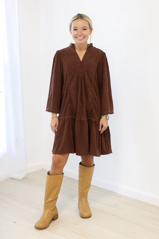 Here for It Dress in Cognac