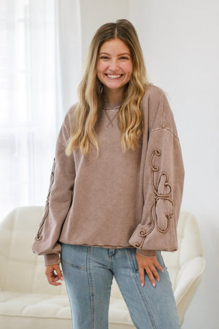 A Little Bit of Lovely Pullover in Mocha