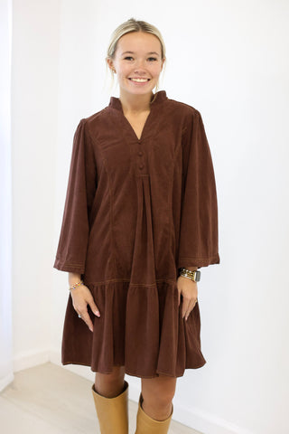 Here for It Dress in Cognac