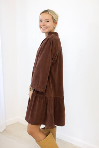 Here for It Dress in Cognac