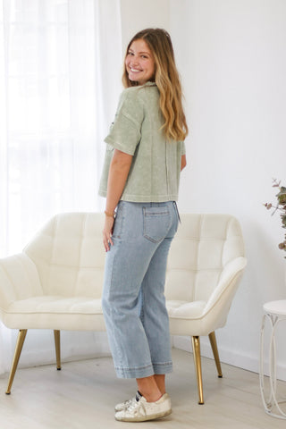 Bringing You Home Top in Light Olive