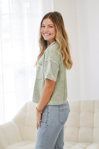 Bringing You Home Top in Light Olive