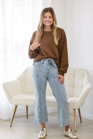 Settled In Top in Brown