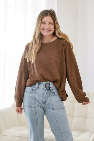 Settled In Top in Brown