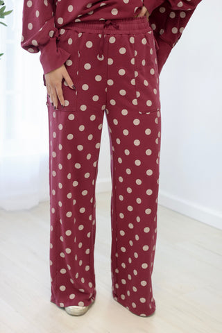 Day to Day Polka Dot Set in Wine