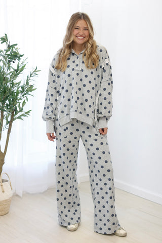 Day to Day Polka Dot Set in Heather Grey