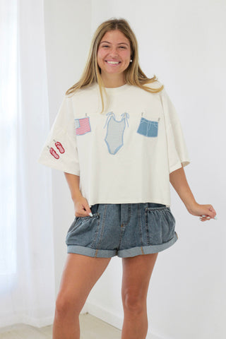 Stars & Stripes Clothesline Tee