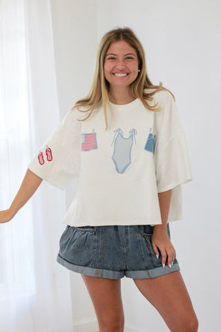 Stars & Stripes Clothesline Tee